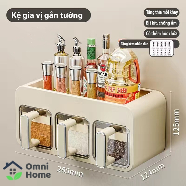 Hộp Đựng Gia Vị Treo Tường Đa Năng