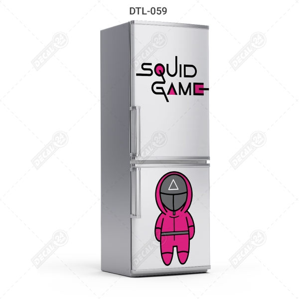 Decal Dán Tủ Lạnh Squid Game Chibi Siêu Dễ Thương