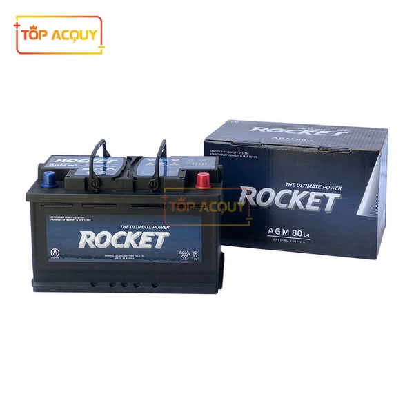 ẮC QUY ROCKET AGM L4 12V - 80AH (DIN) (ECO/START-STOP)