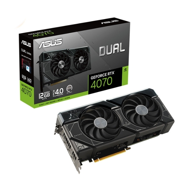 Card đồ họa Asus DUAL-RTX4070-12G (Geforce RTX 4070/ 12GB/ GDDR6X/ 192 bit)