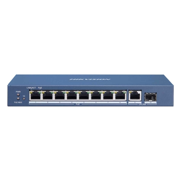 Switch 8 cổng PoE Gigabit Hikvision DS-3E0510P-E/M