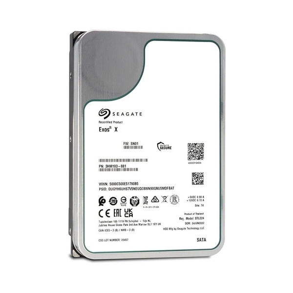 Ổ cứng máy chủ HDD Seagate Exos 7E10 8TB Enterprise 512e/4KN SATA 6Gb/s 7200RPM 256MB 3.5in (ST8000NM017B)