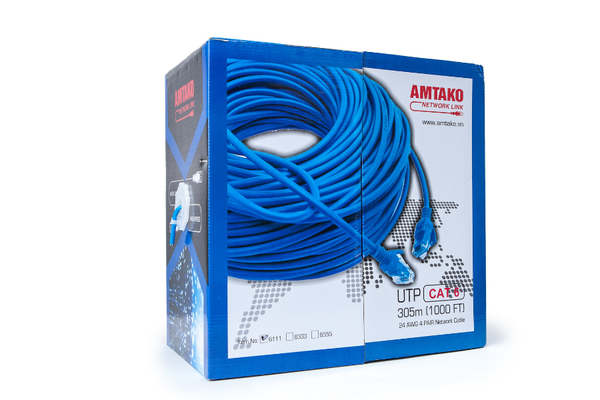 Cáp mạng Cat6 UTP AMTAKO 6888 dây xanh 305m