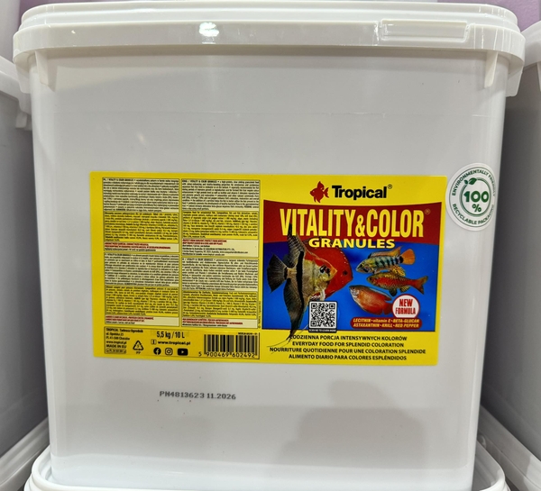 Vitality & Color Granules 5 L – Proteinreiches Fischfutter Mit Farbverstärker Für Aquarienfische