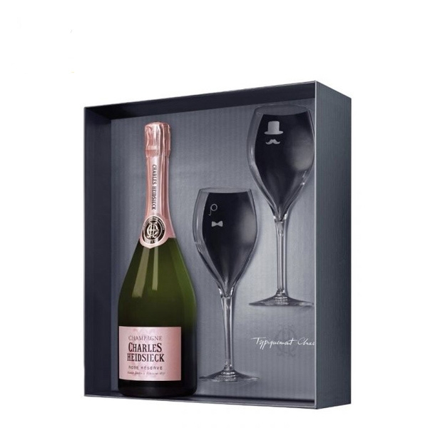 Champagne Charles Heidsieck Rosé Réserve (giftbox + 2 glasses)