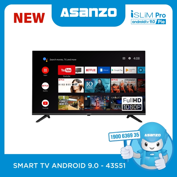 Smart TV iSLIM PRO 43”- 43S51 (Android 9.0 Pie)