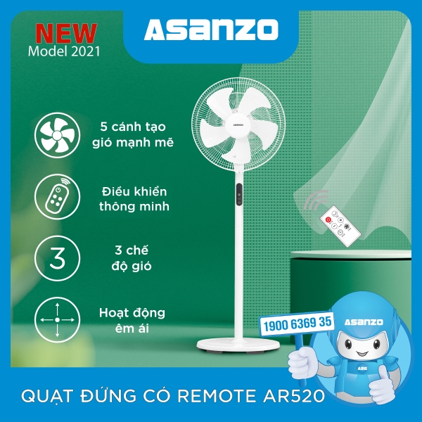 QUẠT ĐIỆN KIỂU ĐỨNG CÓ REMOTE AR520