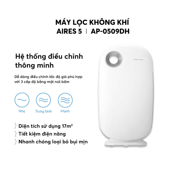 Máy Lọc Không Khí COWAY ARIES 5 AP-0509DH ≤20m² - Nhập Khẩu Hàn Quốc Máy Lọc Không Khí COWAY ARIES 5 AP-0509DH ≤20m² - Nhập Khẩu Hàn Quốc