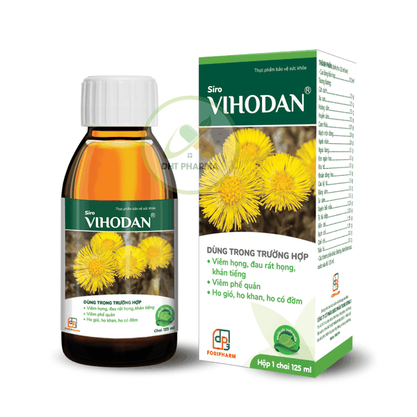 Siro ho Vihodan hỗ trợ bổ phế giảm đờm giảm ho đau rát họng