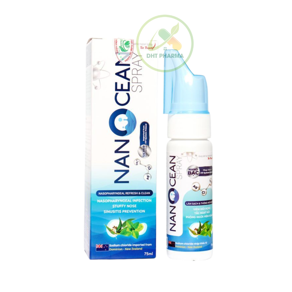 Nano Cean Spray Xịt Rửa Mũi, Hỗ Trợ Làm Sạch Và Thông Mũi Họng Chai 75ml