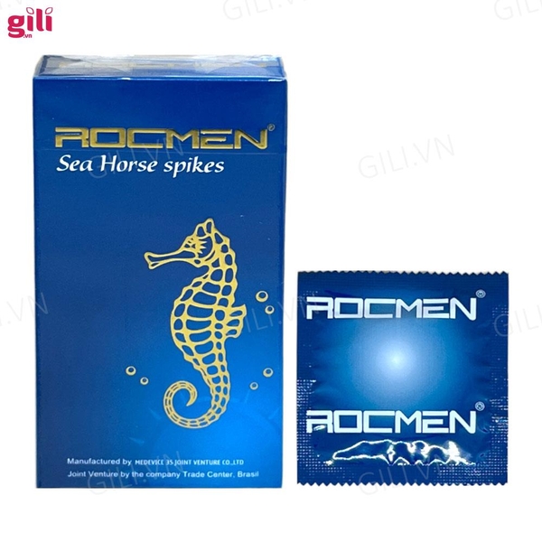 Bao cao su Rocmen Sea Horse Spikes hộp 10 chiếc tăng khoái cảm chính hãng