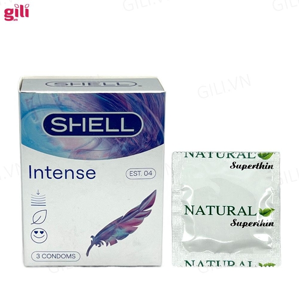 Bao cao su siêu mỏng Shell Intense hộp 3 chiếc chính hãng