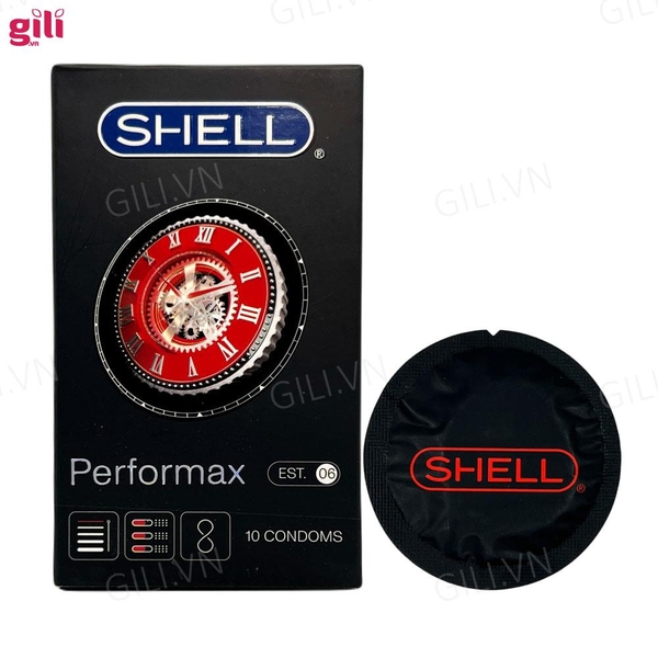 Bao cao su Shell Performax 6in1 hộp 10 chiếc kéo dài thời gian chính hãng