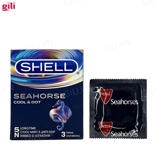 Bao cao su Shell Seahorse hộp 3 chiếc kéo dài thời gian chính hãng