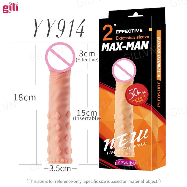 Bao cao su đôn dên Max-Man YY914 tăng kích thước chính hãng