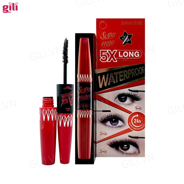 Mascara Sivanna Supermodel 5X Long Waterproof 6ml chính hãng