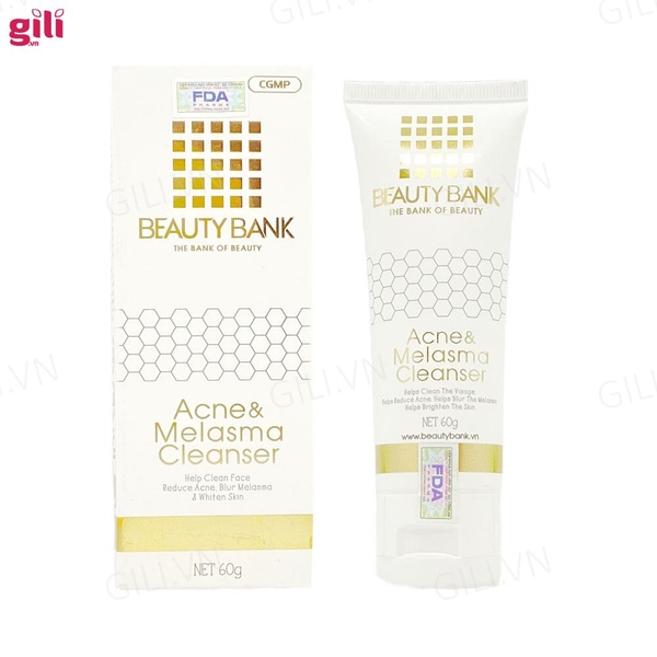 Sữa rửa mặt ngừa mụn Beauty Bank Acne & Melasma 60gr chính hãng