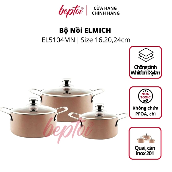 Bộ nồi bếp từ ELMICH EL5104MN Size 16,20,24cm