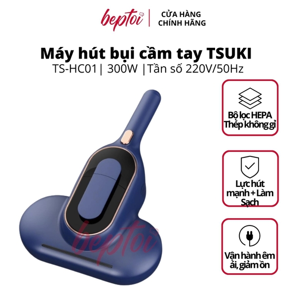 Máy hút bụi giường nệm diệt khuẩn UV TSUKI TS-HC01, dây dài 3,5 mét, lực hút 10.000 Pa