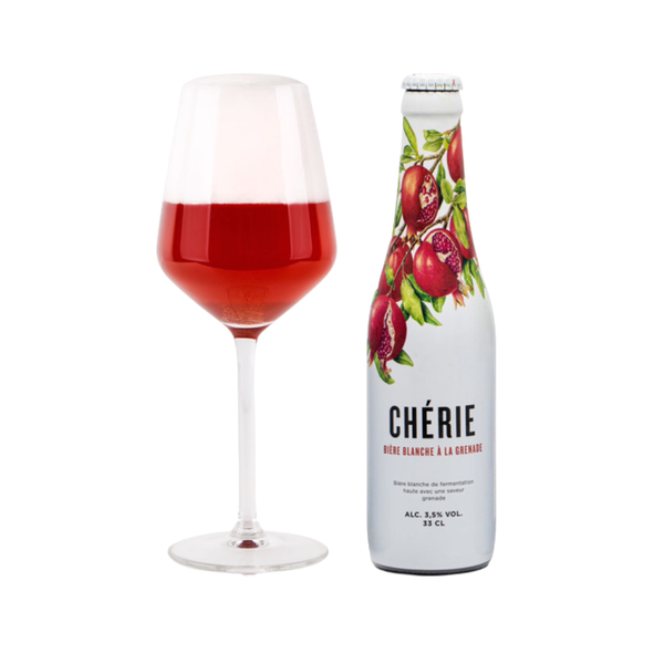 Bia trái cây Bỉ Cherie Grenade (lựu) 3,5% - Chai 330ml - Thùng 24
