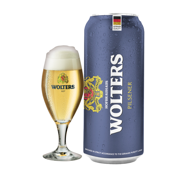 Bia Đức Wolters Pilsener 4,9% - Lon 500ml - Thùng 24