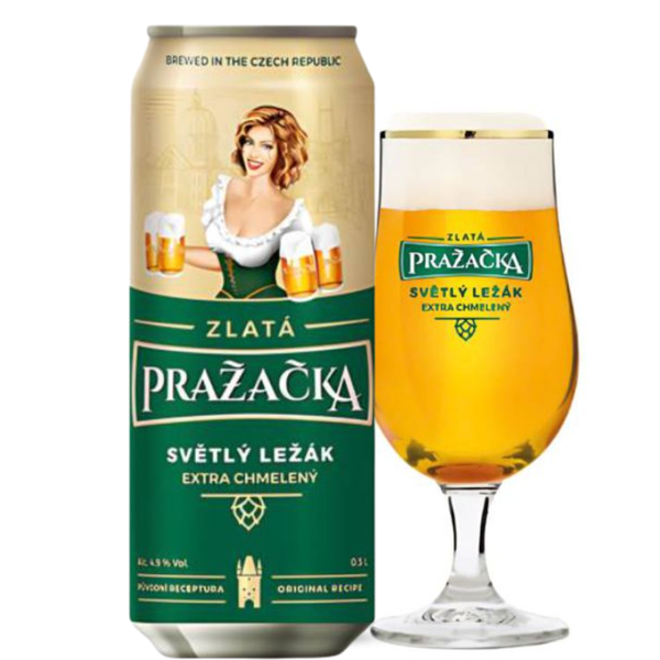 Bia Prazacka extra hop lon 500ml