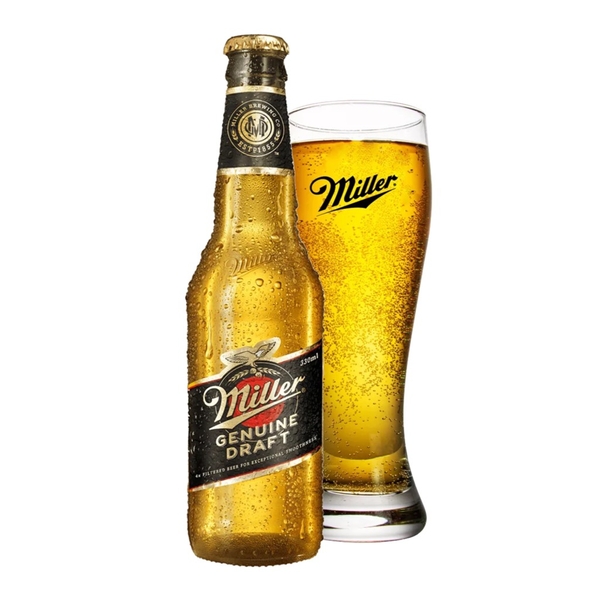 Bia Mỹ Miller Genuine Draft Lager 4,7% - Chai 330ml - Thùng 24