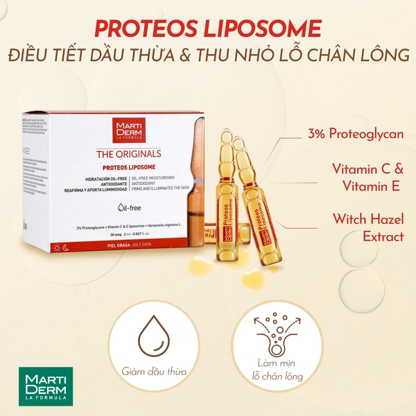 Tinh chất kiểm soát dầu nhờn MartiDerm The Originals Proteos Liposome