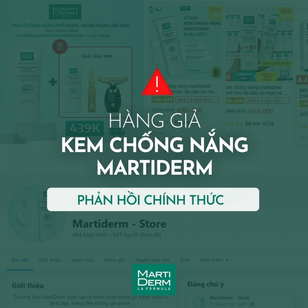 Phản hồi chính thức của Martiderm về hàng giả kem chống nắng Proteos SPF50+