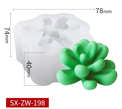000553K9_Khuôn silicon Sen Đá 7cm Sỏi Thiên Thanh Đại ZW-198 dùng trang trí bánh rau câu hoa nổi 4d