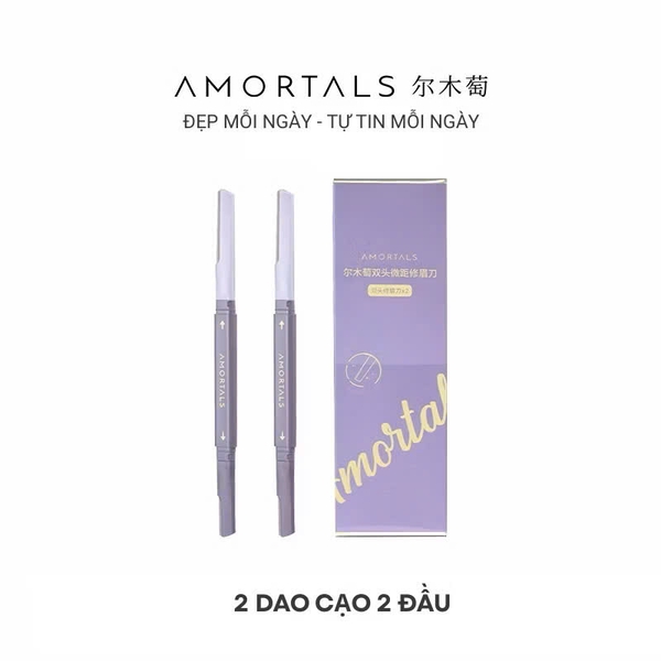 Bộ 2 Dao Cạo Lông Mày 2 Đầu Amortals Double Headed Macro Eyebrow Razor