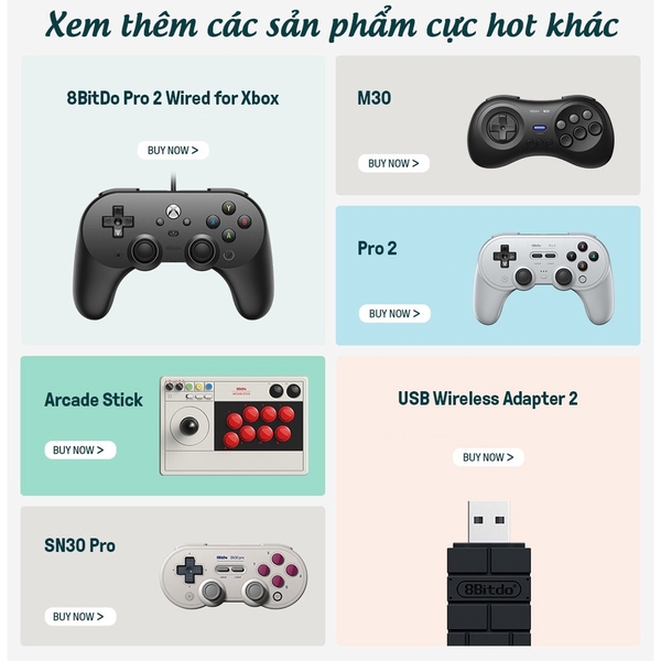 USB 8Bitdo cho tay cầm Xbox, PS4, PS5, Pro Controller