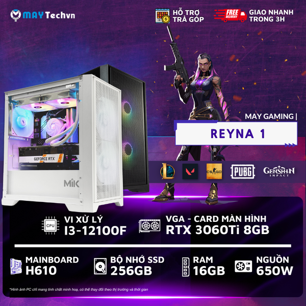 I3-12100F/16GB/RTX 3060Ti/ 256GB SSD | PC GAMING REYNA 1
