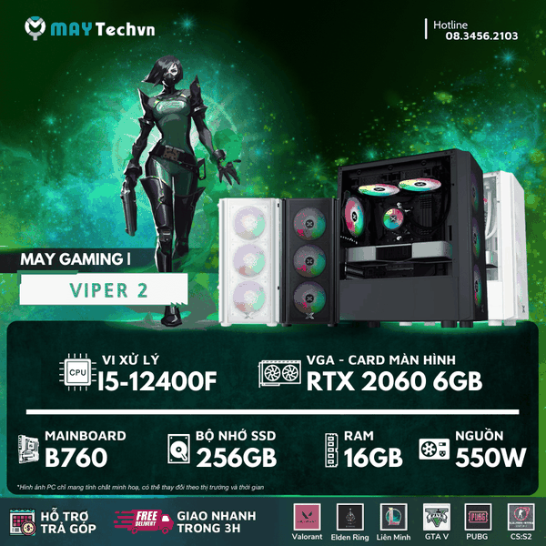 I5-12400F/16GB/RTX 2060/ 256GB SSD | PC GAMING VIPER 2