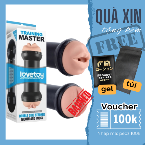 Cốc thủ dâm 2 đầu Lovetoy Training Master Double Side Stroker Mouth and Pussy