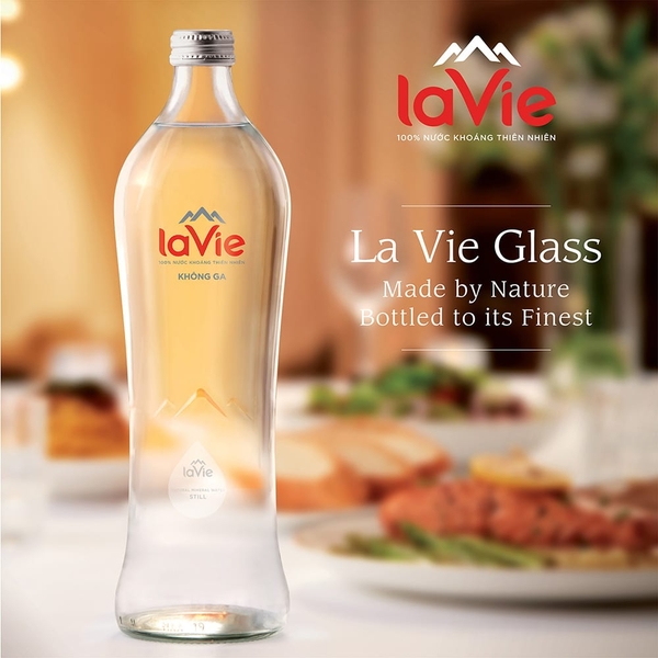 Nước Lavie 450ml (Không ga) - Chai thuỷ tinh