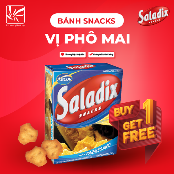 Bánh Snack Saladix Duo vị Giăm bông, phô mai, xúc xích - Mua 1 tặng 1