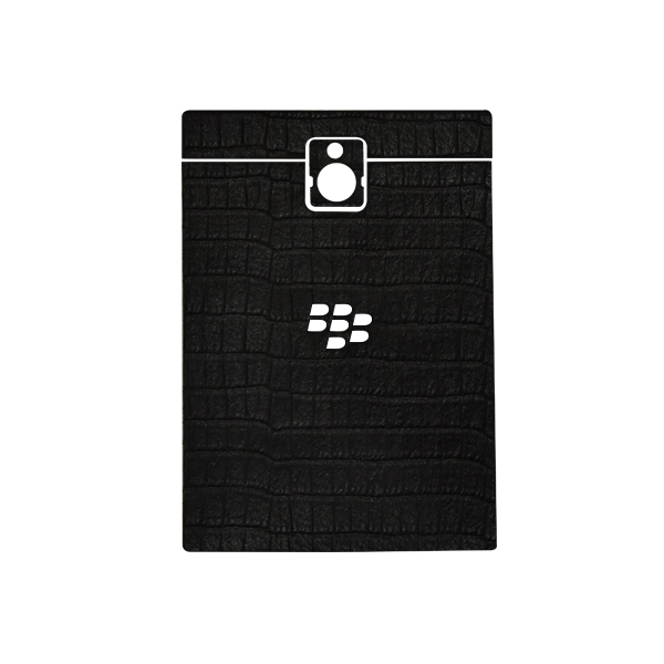 Dán Lưng Da BlackBerry PassPort (vân cá sấu) - Đen