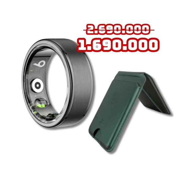 Nhẫn Thông Minh 9Fit Tặng Ví 9FIT E-Biz Card Wallet Stand Dark Green