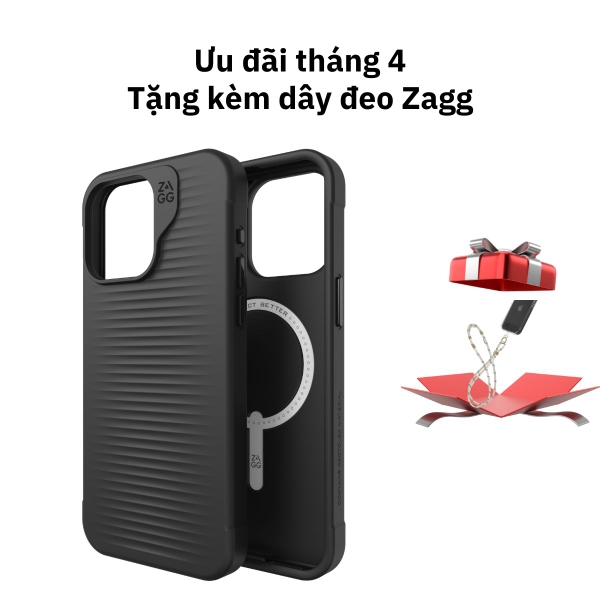 Ốp lưng iPhone 15 series - ZAGG Luxe Snap PCR - Black