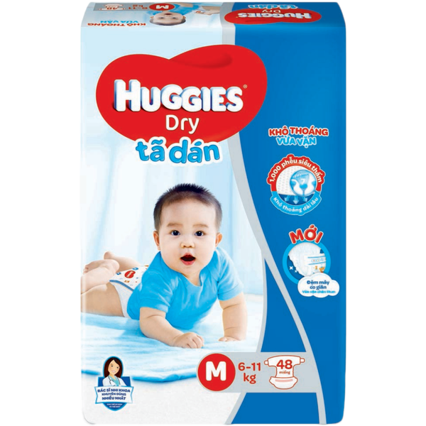 Huggies Taped Diaper Jumbo Packing Size M for 6Kg to 11Kg (48 pads