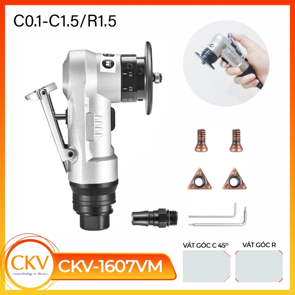 Máy vát mép cầm tay mini C0.1-C1.5 CKV-1607VM Đen/Bạc