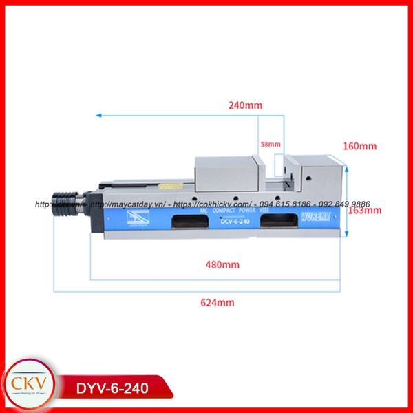 Eto kẹp phôi cho máy phay CNC dạng thủy lực mở 240mm