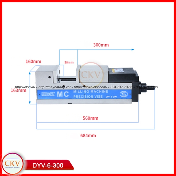 Eto kẹp cơ cho máy phay CNC độ mở 300mm DYV-6-300