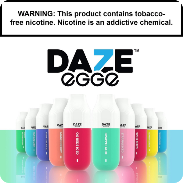 7 DAZE Egge Pod 16 vị 3000 hơi Disposable Vape / 7ml / 5% (50mg) / 400mAh - TYPE C / Mesh Coil