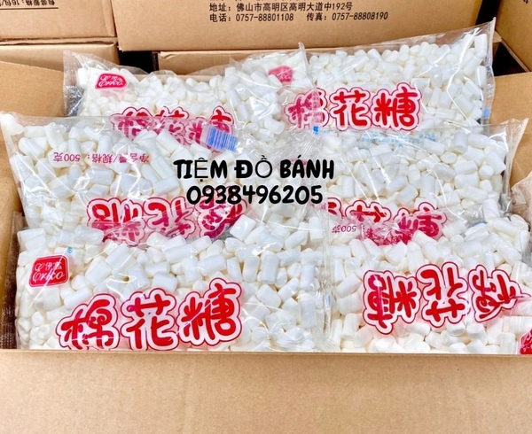 Kẹo Marshmallow ERKO trắng 500gram ít ngọt, viên nhỏ