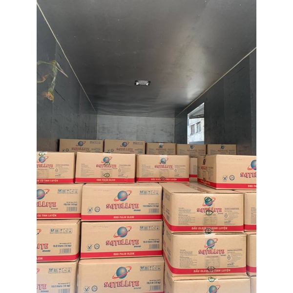 Dầu Olein cọ tinh luyện Satellite thùng 18kg - PAIM OLEIN