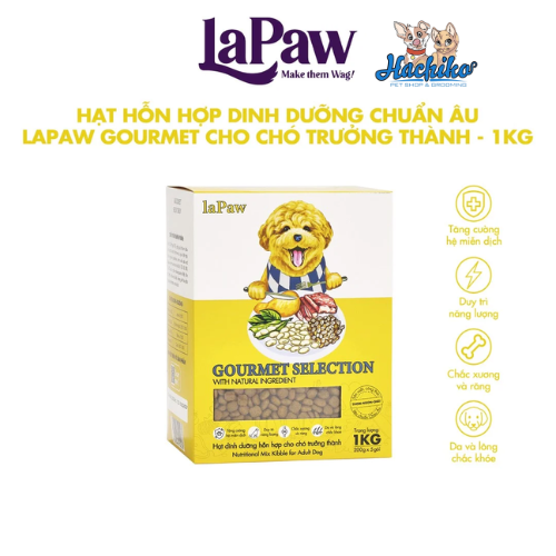 Thức ăn hỗn hợp dinh dưỡng chuẩn Âu laPaw Gourmet dành cho Chó trưởng thành 1kg