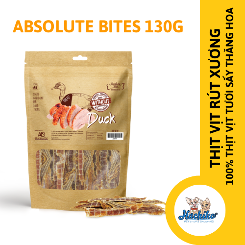 Thịt vịt rút xương sấy dành cho thú cưng Absolute Bites - 130gr