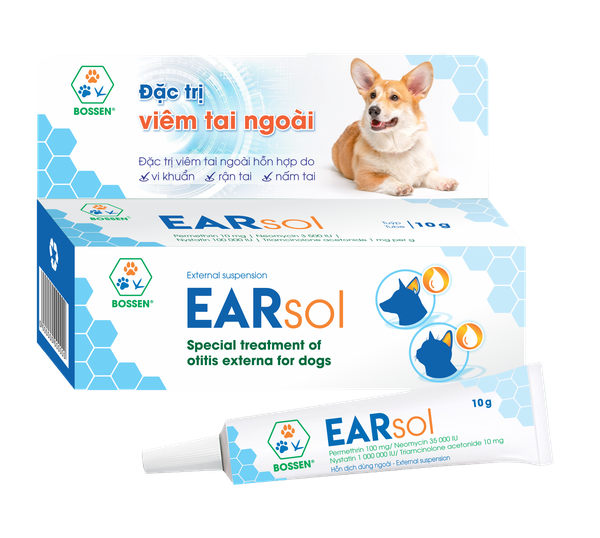 Bossen - Earsol 10gr (đặc trị viêm tai, rận tai)